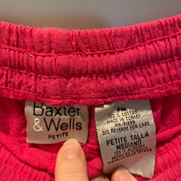 Hot Pink Pull On Petite MED Crop pants - Picture 3 of 5